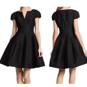 Halston Heritage Black Cap Sleeve Mini Dress